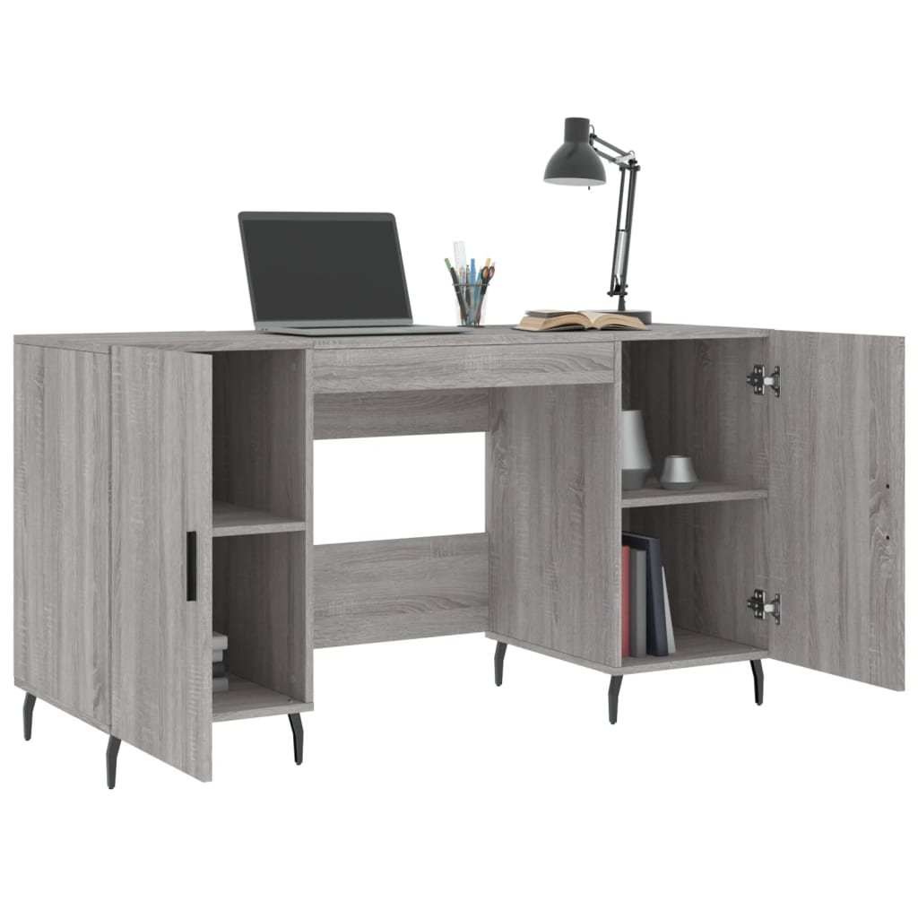 Bureau 140x50x75 cm bewerkt hout bruin eikenkleur