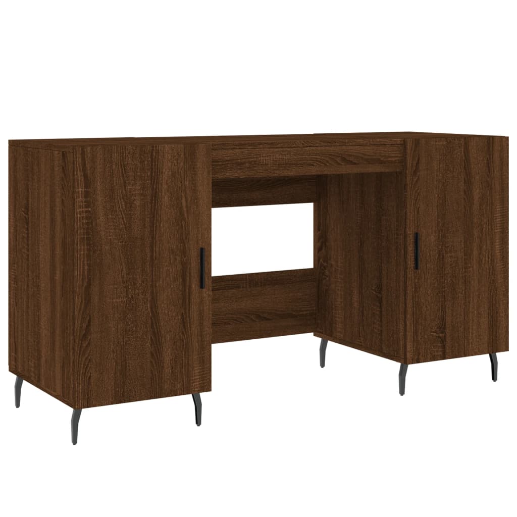 Bureau 140x50x75 cm bewerkt hout bruin eikenkleur