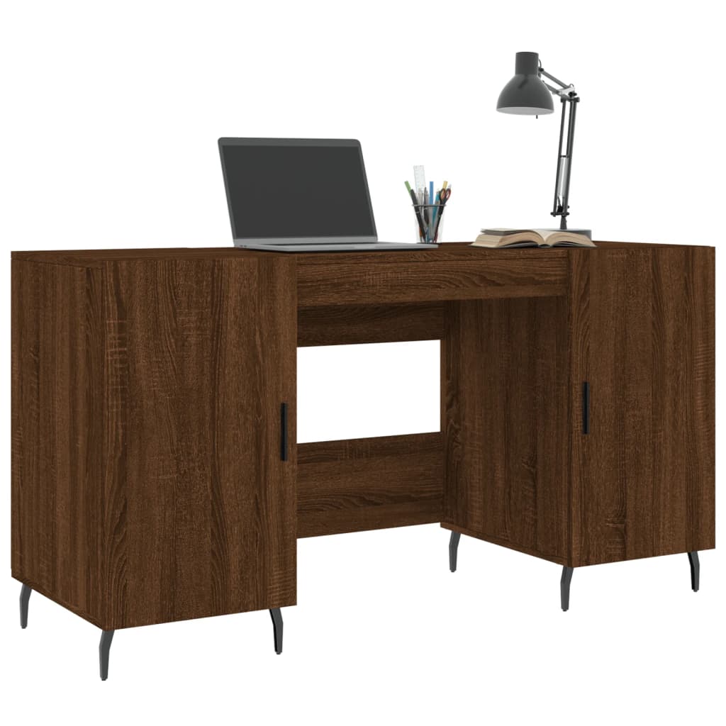 Bureau 140x50x75 cm bewerkt hout bruin eikenkleur