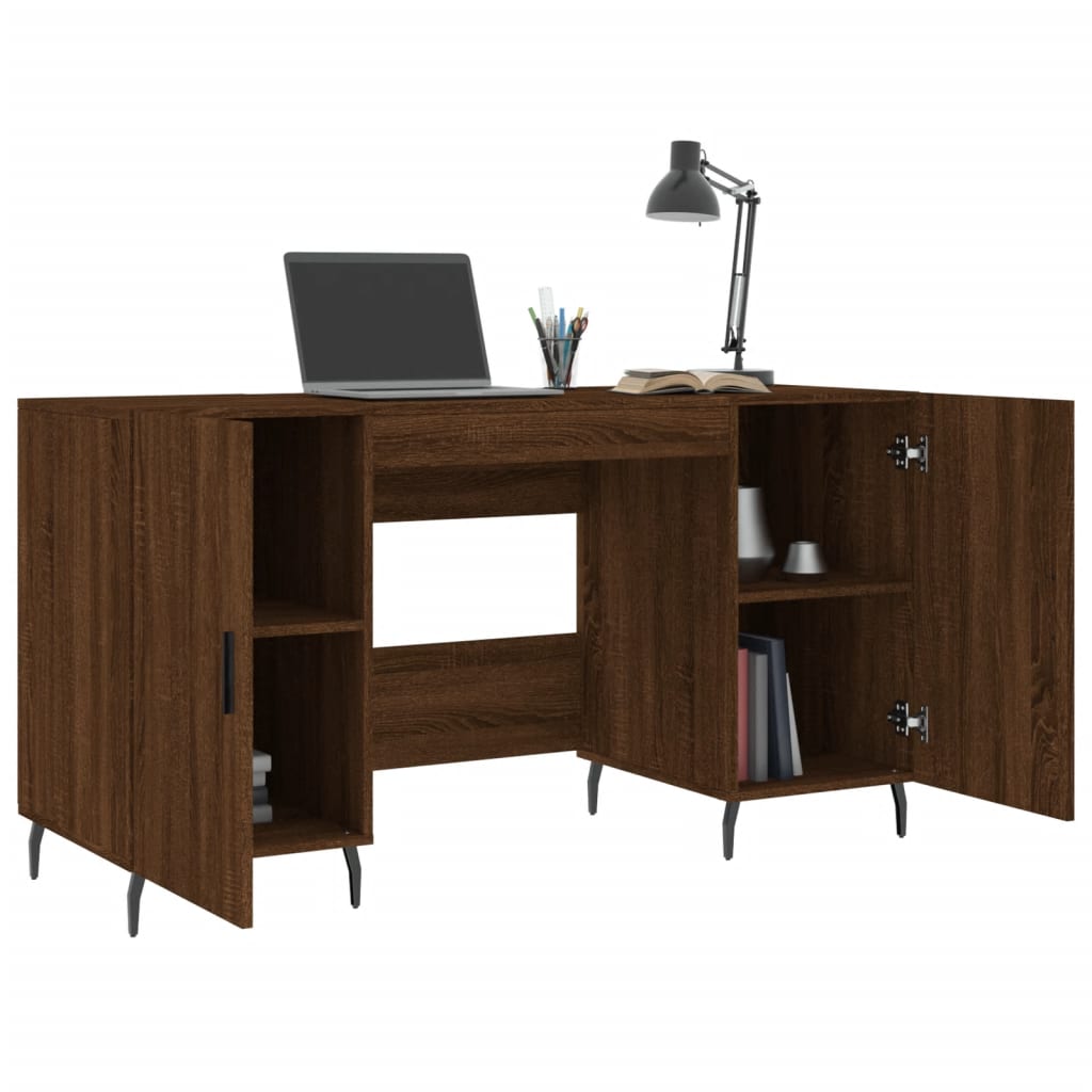 Bureau 140x50x75 cm bewerkt hout bruin eikenkleur