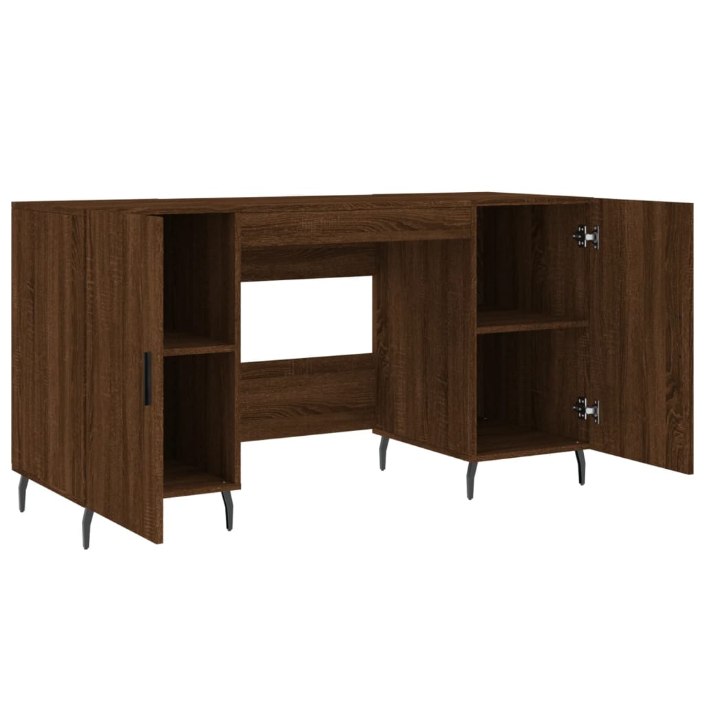 Bureau 140x50x75 cm bewerkt hout bruin eikenkleur