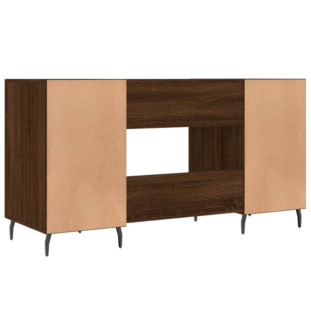 Bureau 140x50x75 cm bewerkt hout bruin eikenkleur