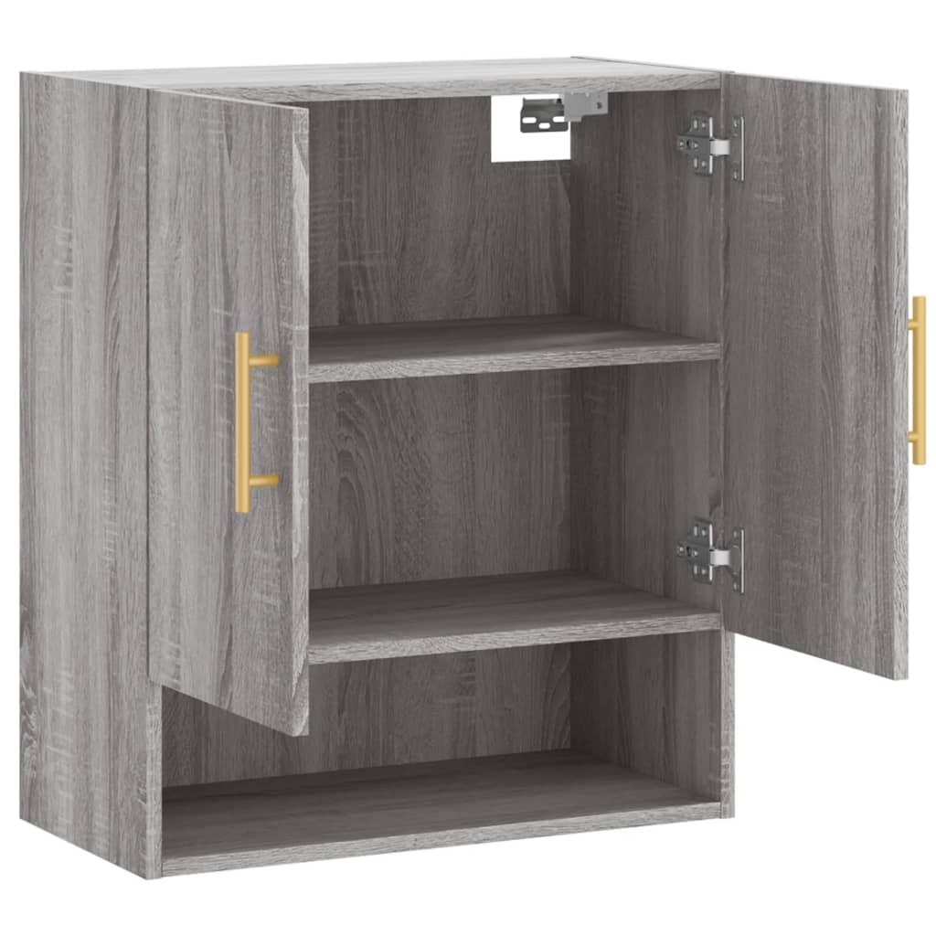 Wandkast 60x31x70 cm bewerkt hout eikenkleurig