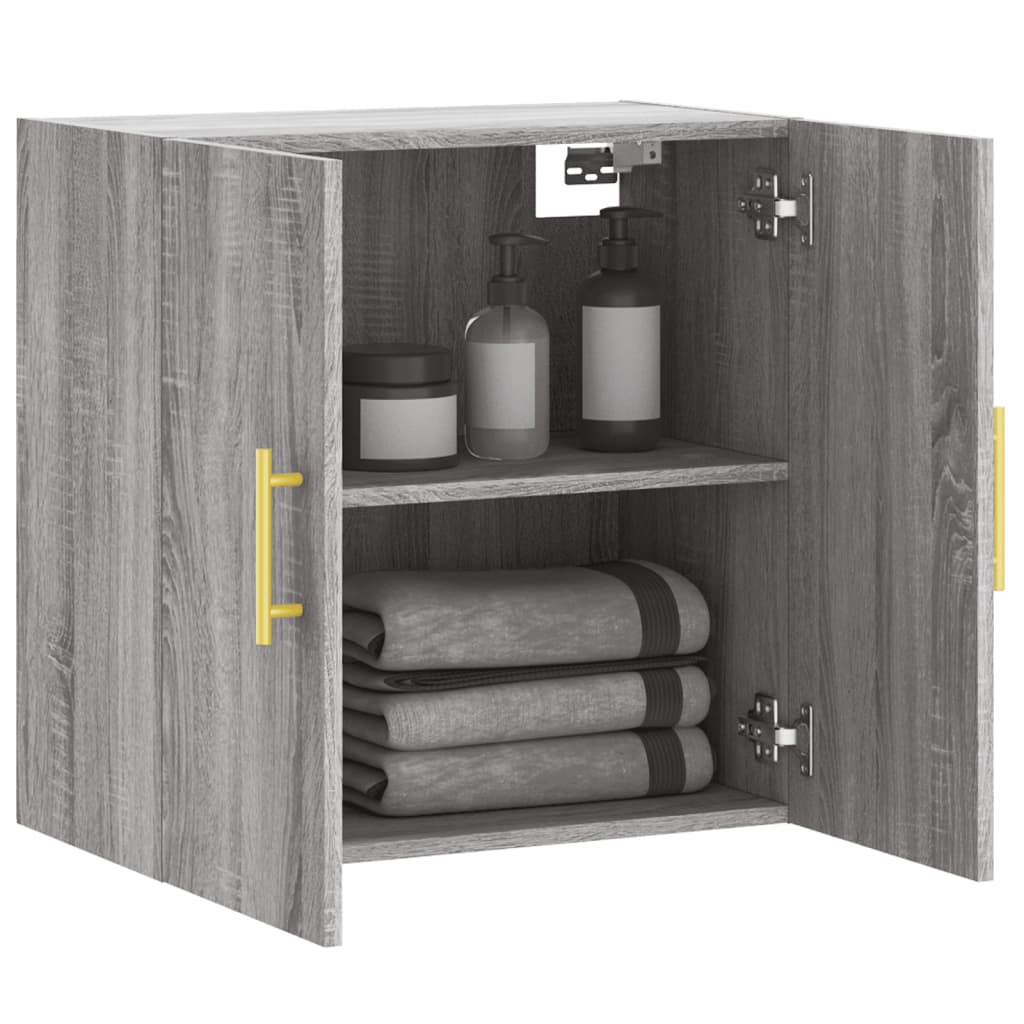 Wandkast 60x31x60 cm bewerkt hout oud houtkleurig