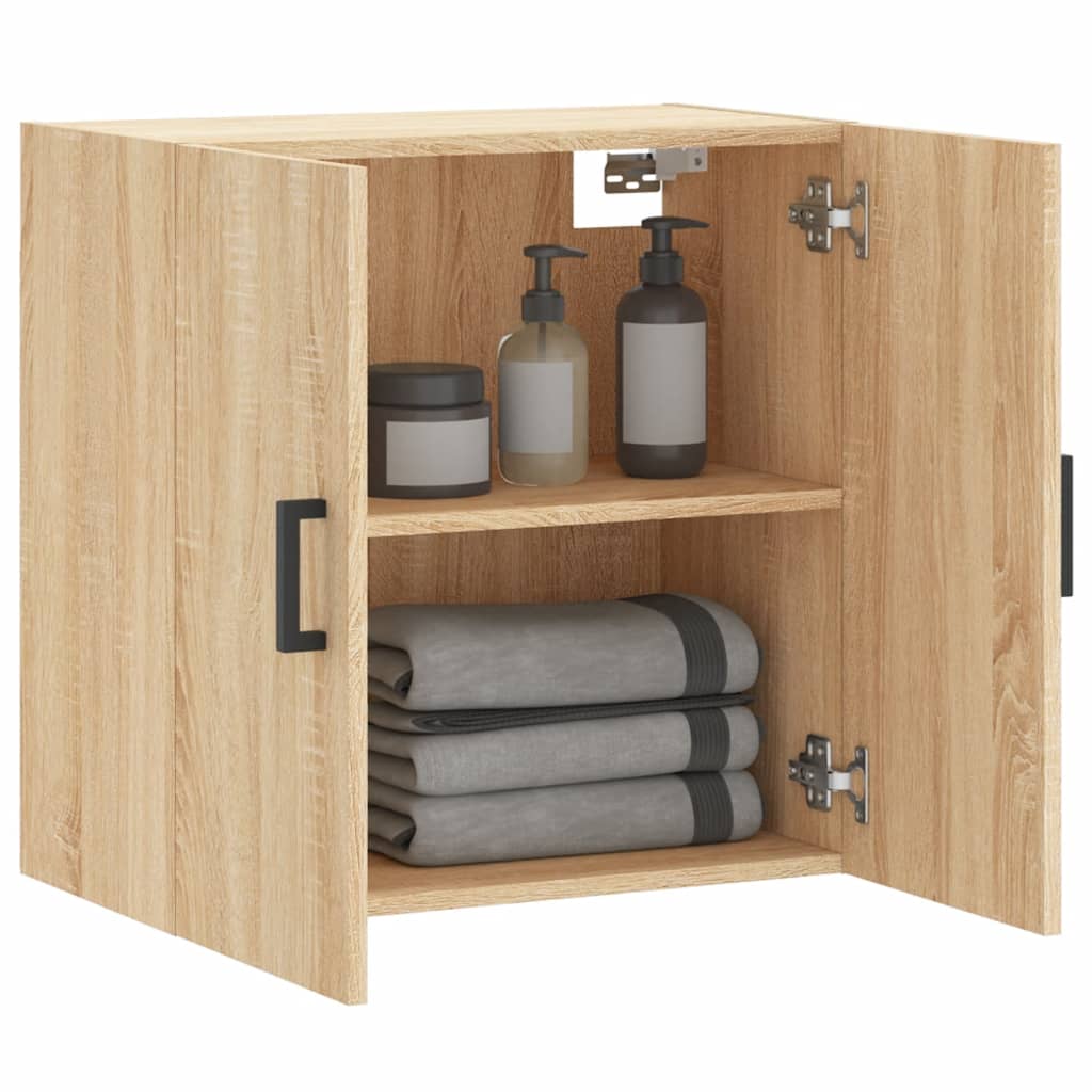 Wandkast 60x31x60 cm bewerkt hout hoogglans wit