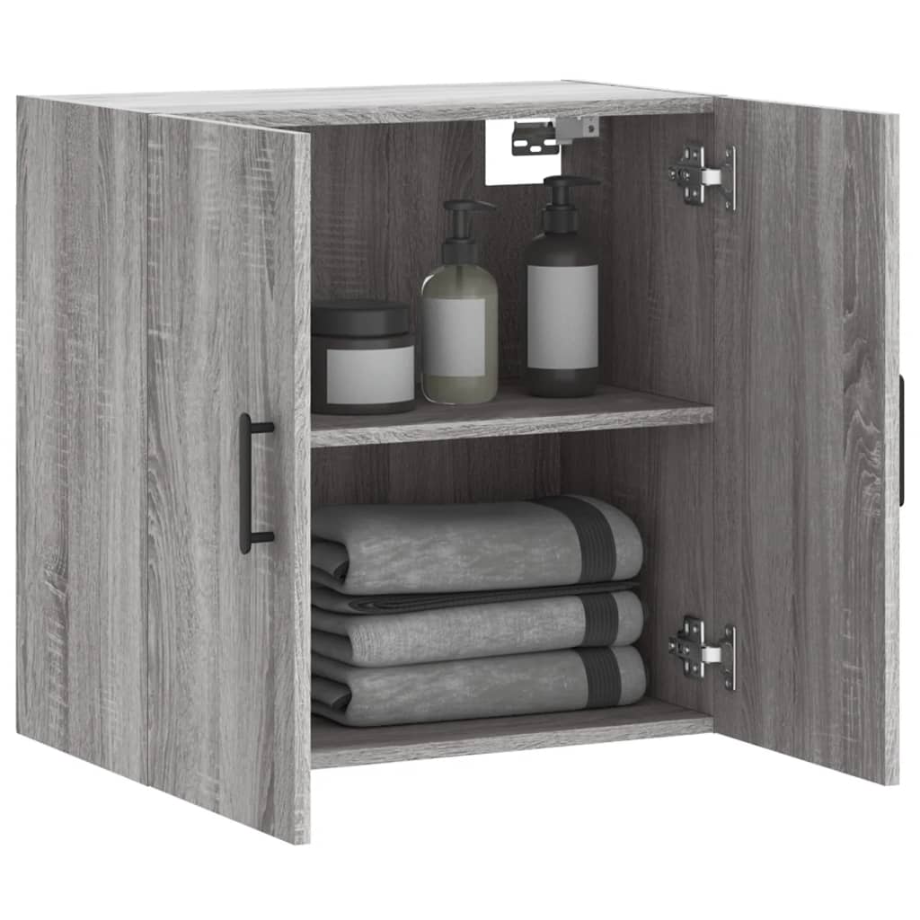 Wandkast 60x31x60 cm bewerkt hout eikenkleurig