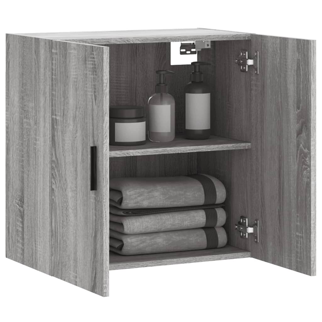 Wandkast 60x31x60 cm bewerkt hout grijs sonoma eikenkleurig