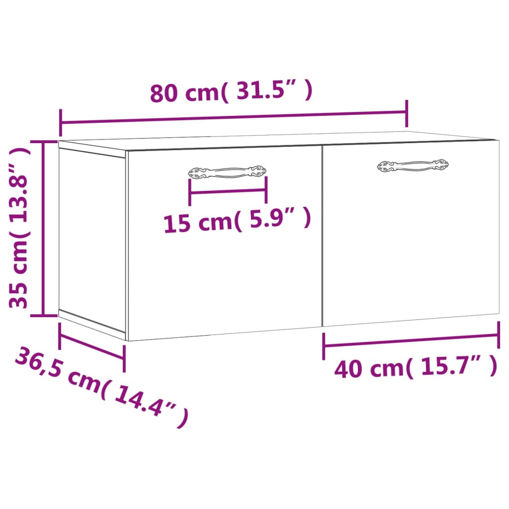 Wandkast 100x36,5x35 cm bewerkt hout sonoma eikenkleurig