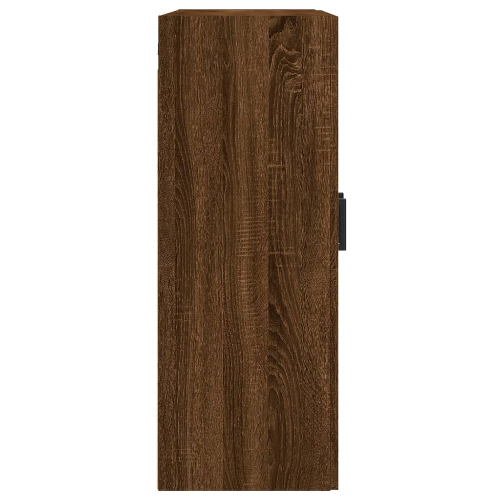 Wandkast 69,5x34x90 cm bewerkt hout bruin eikenkleur