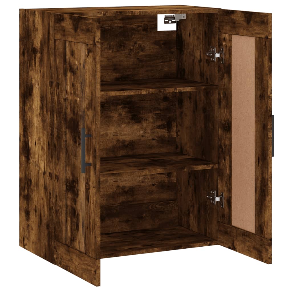 Wandkast 69,5x34x90 cm bewerkt hout oud houtkleurig