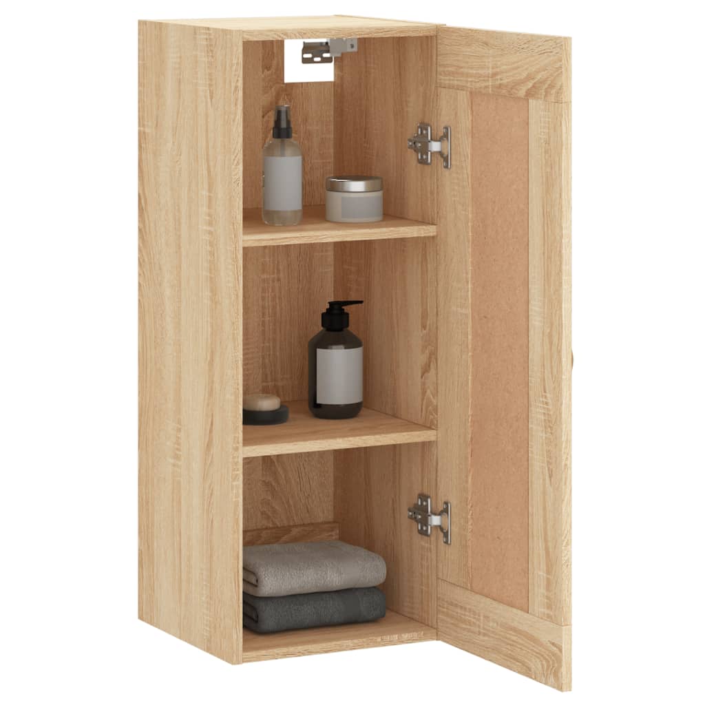 Wandkast 34,5x34x90 cm bewerkt hout eikenkleurig