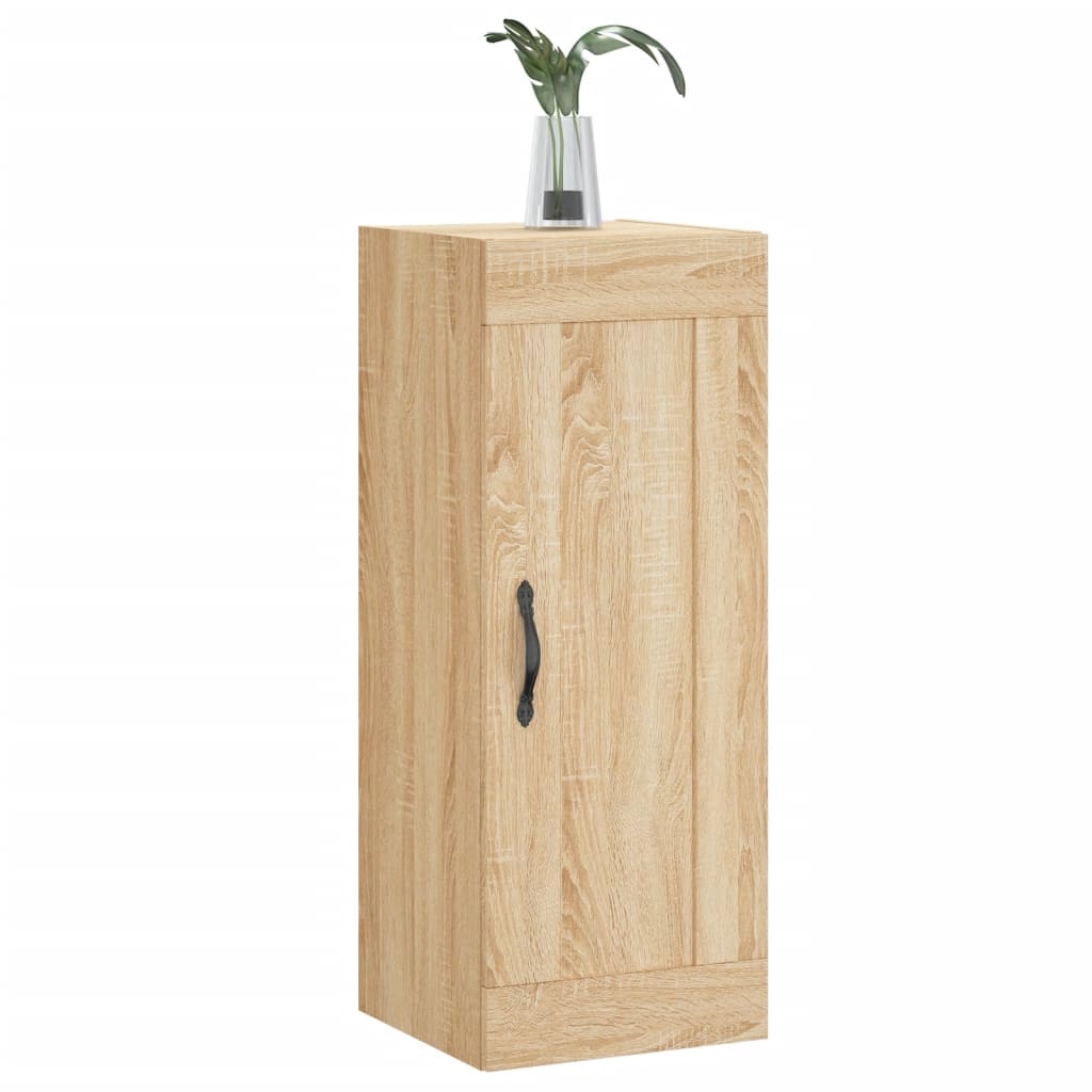 Wandkast 34,5x34x90 cm bewerkt hout eikenkleurig