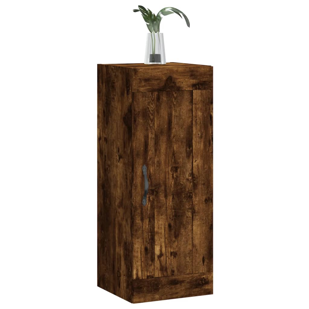 Wandkast 34,5x34x90 cm bewerkt hout eikenkleurig