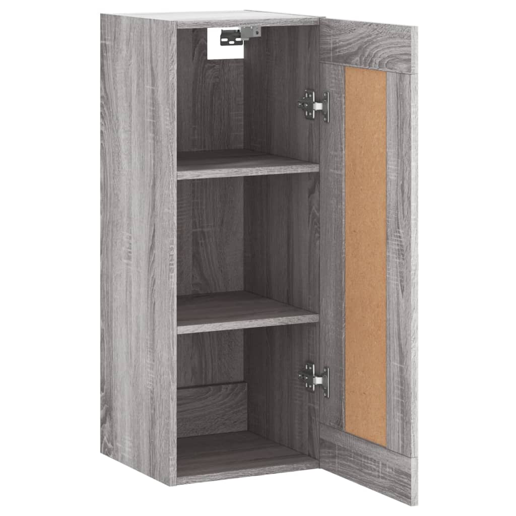 Wandkast 34,5x34x90 cm bewerkt hout eikenkleurig