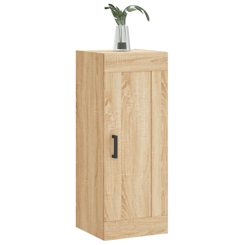 Wandkast 34,5x34x90 cm bewerkt hout eikenkleurig