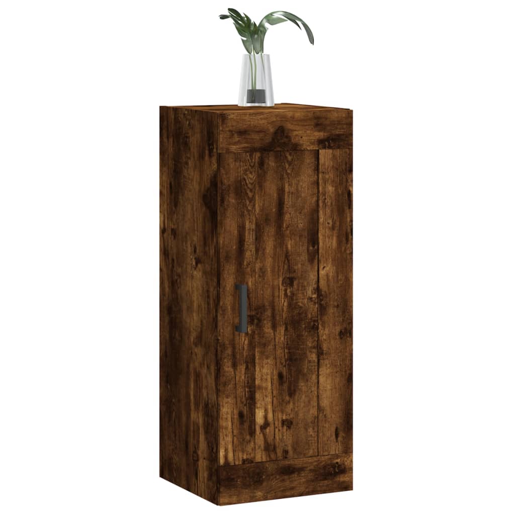 Wandkast 34,5x34x90 cm bewerkt hout eikenkleurig