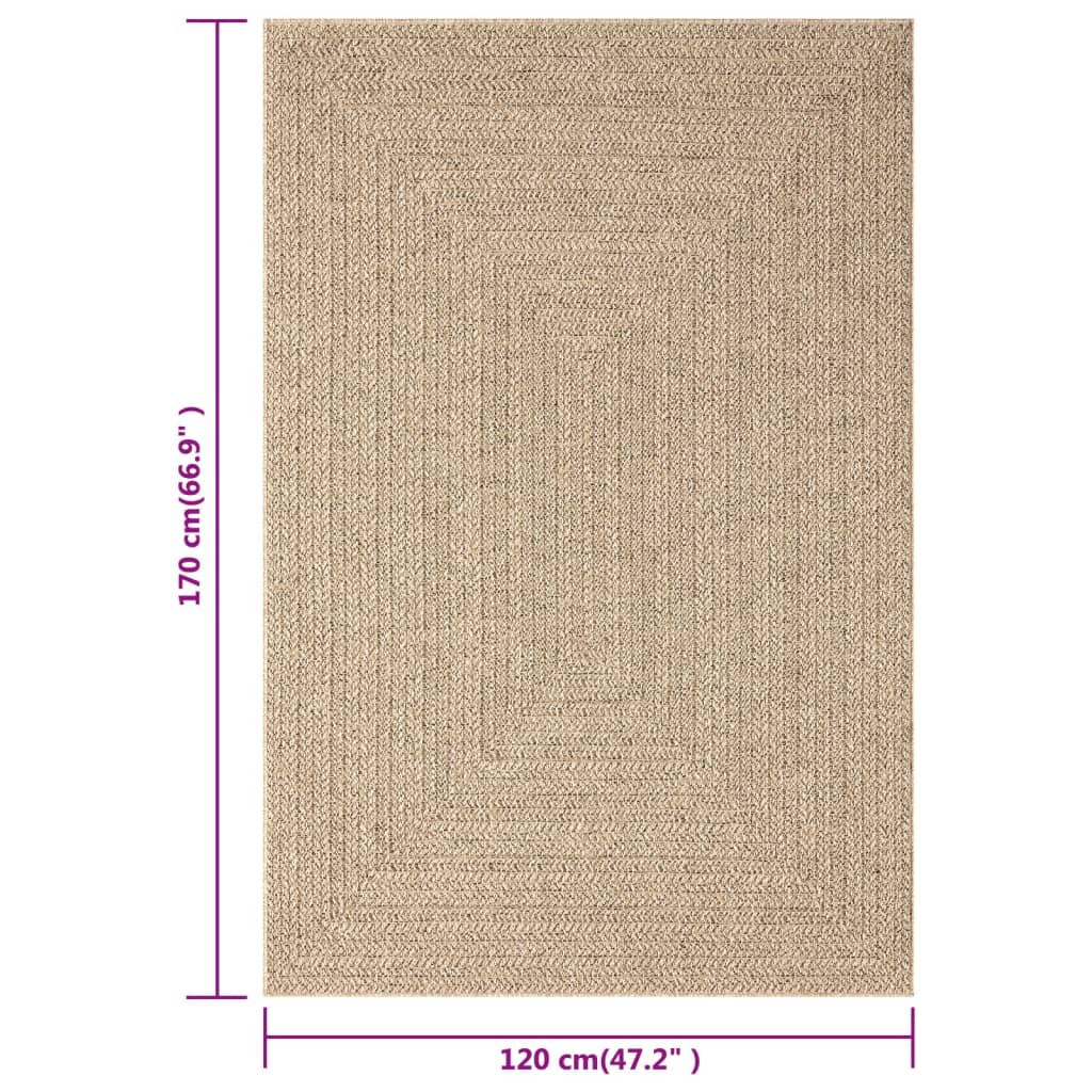 Vloerkleed ZIZUR binnen en buiten 160x230 cm jute look