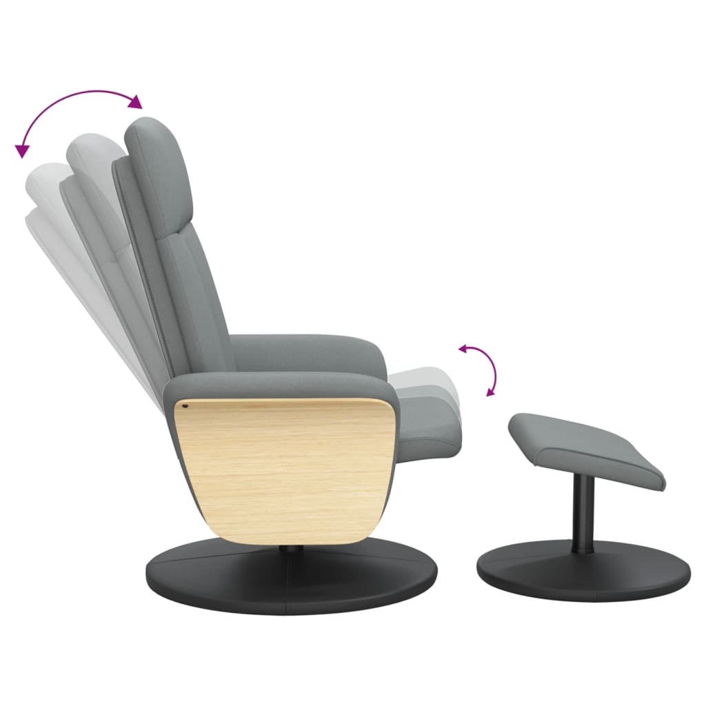 Fauteuil verstelbaar met voetenbank stof