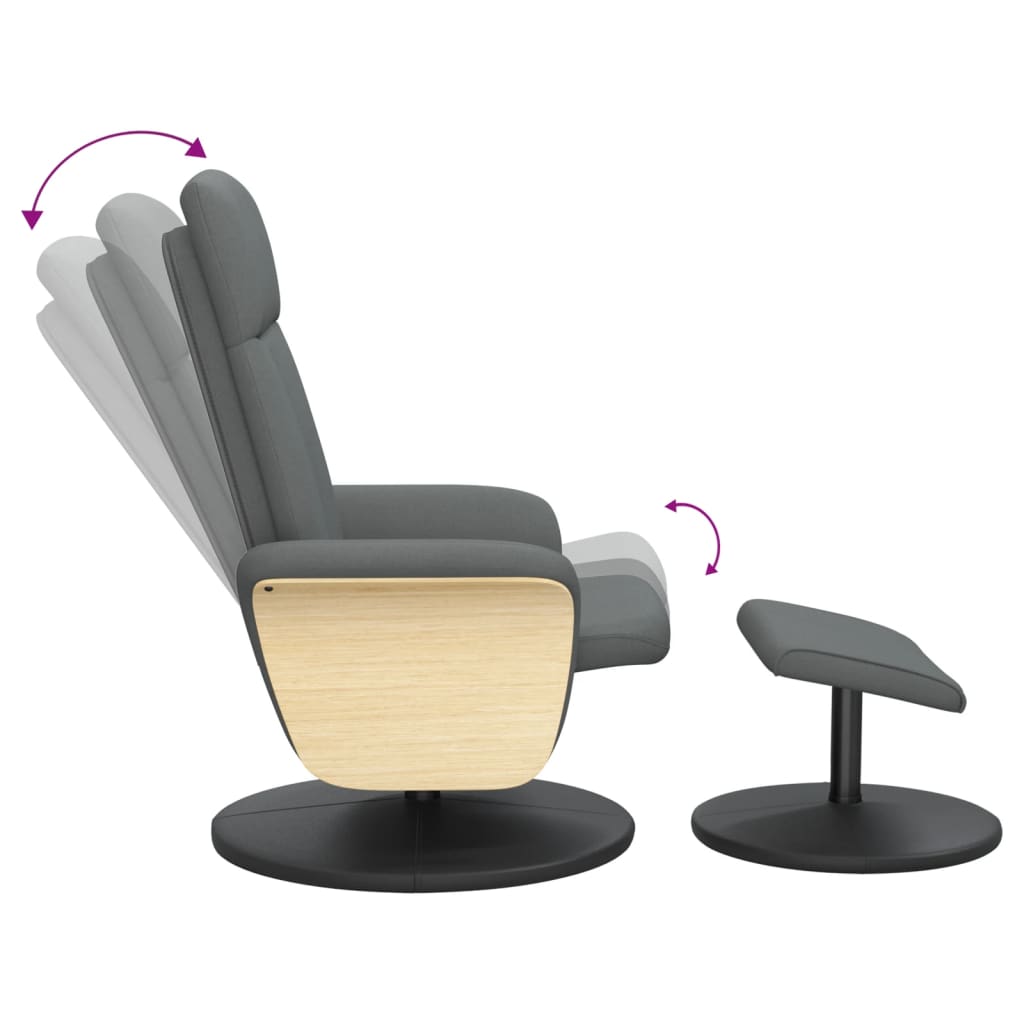 Fauteuil verstelbaar met voetenbank stof