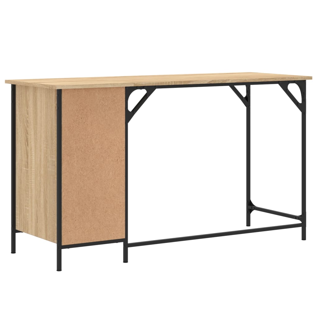 Bureau 131x48x75 cm bewerkt hout eikenkleurig