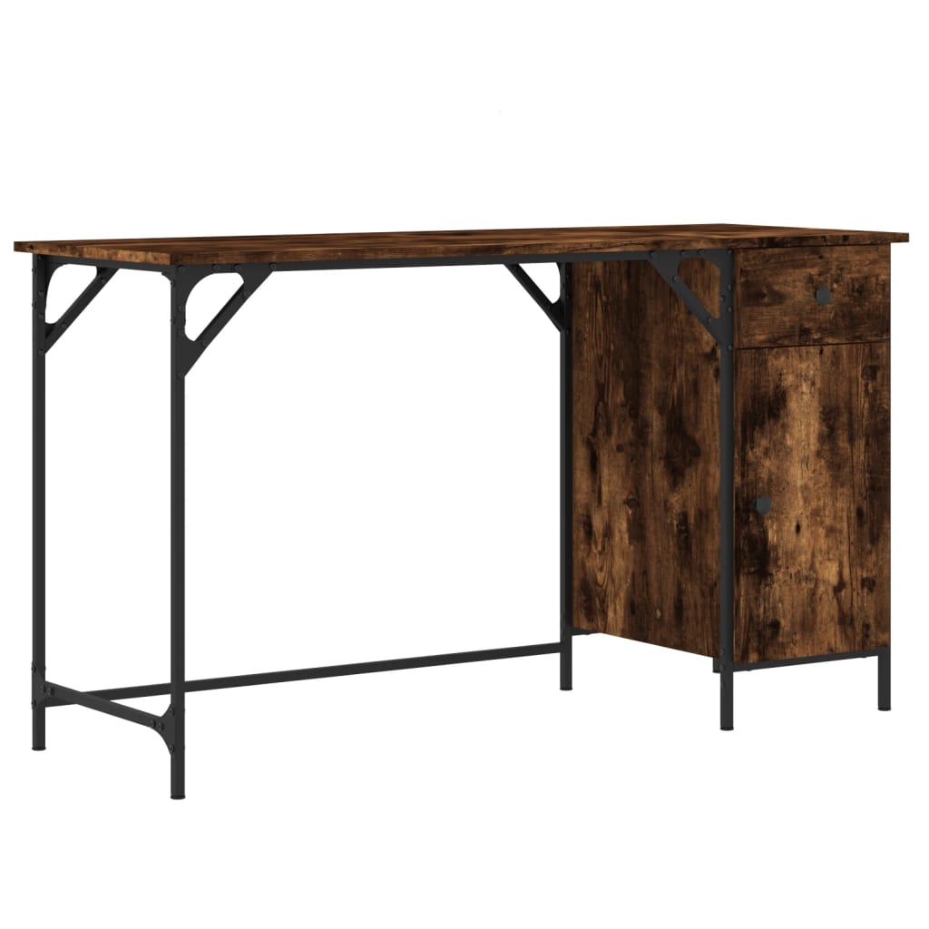 Bureau 131x48x75 cm bewerkt hout eikenkleurig