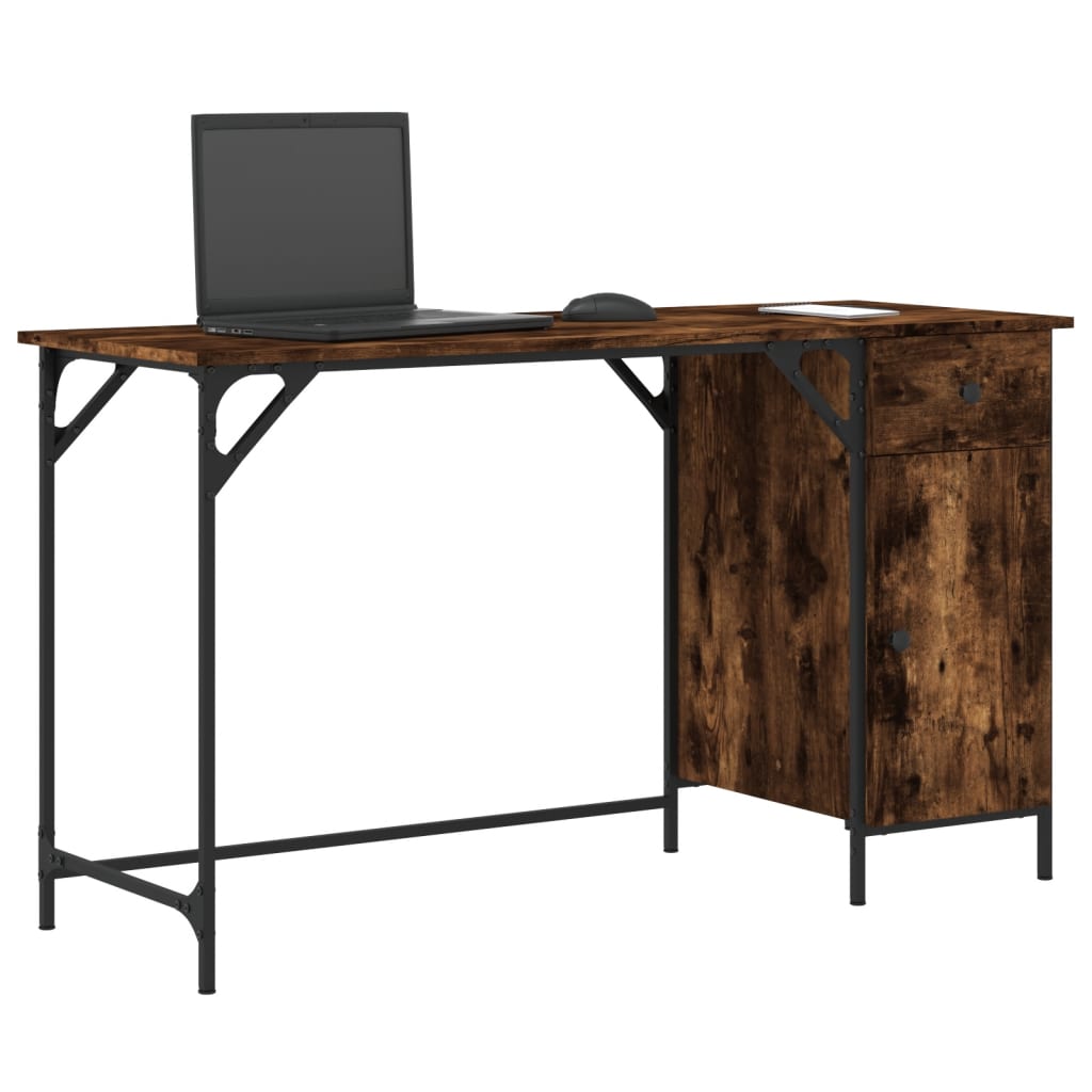 Bureau 131x48x75 cm bewerkt hout eikenkleurig