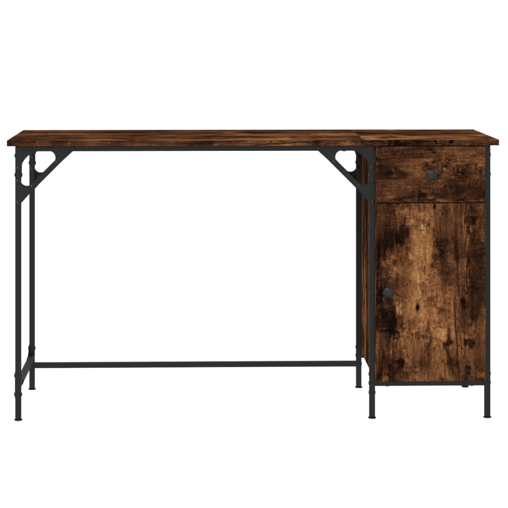 Bureau 131x48x75 cm bewerkt hout eikenkleurig