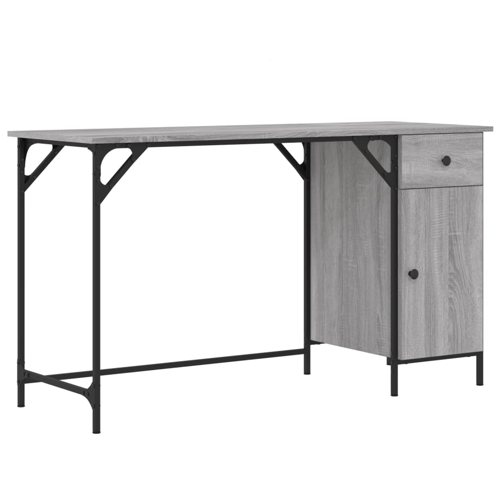 Bureau 131x48x75 cm bewerkt hout eikenkleurig