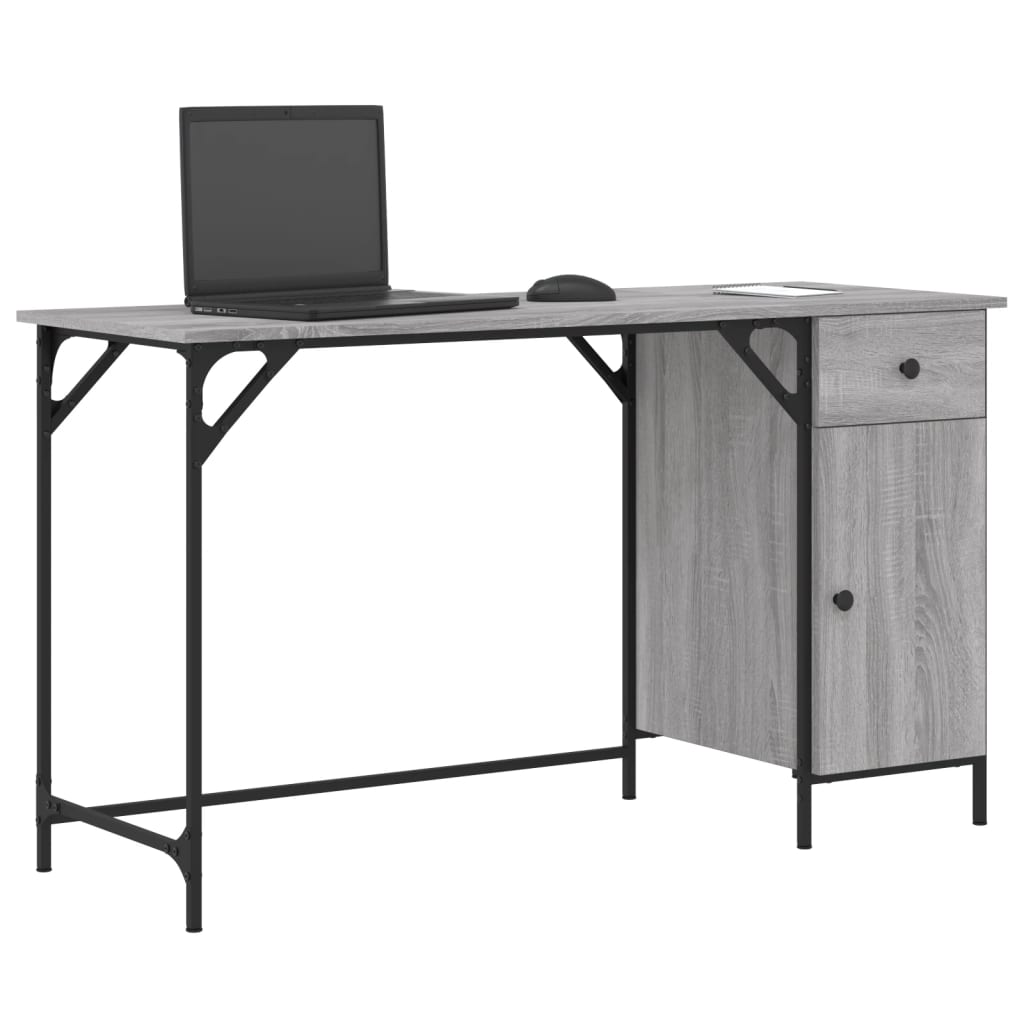 Bureau 131x48x75 cm bewerkt hout eikenkleurig