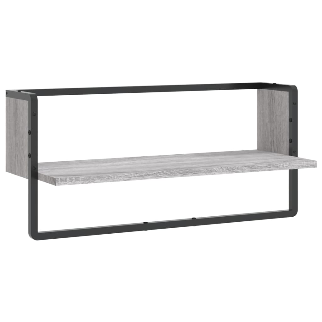 Wandschap met stang 20x25x30 cm eikenkleurig