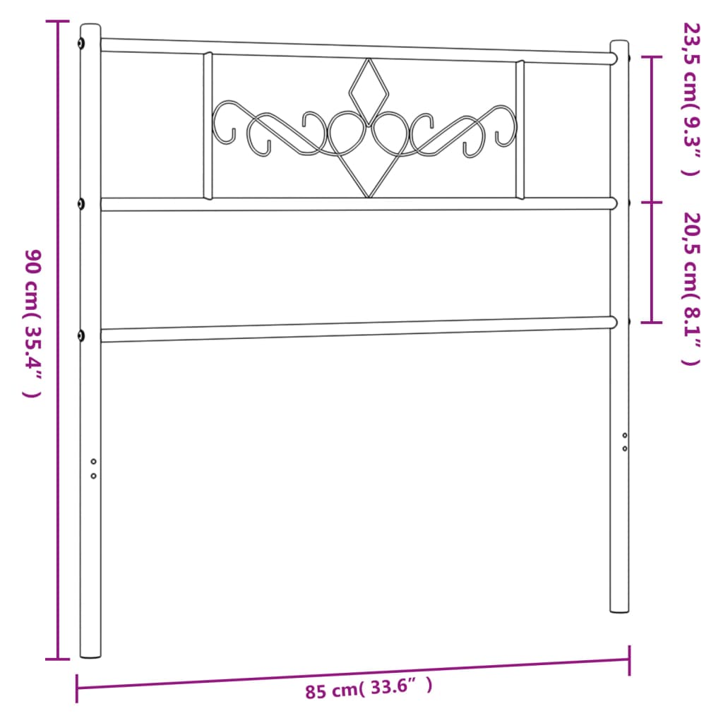 Hoofdbord 140 cm metaal