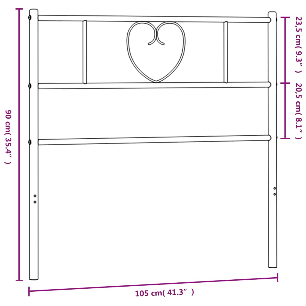 Hoofdbord 193 cm metaal