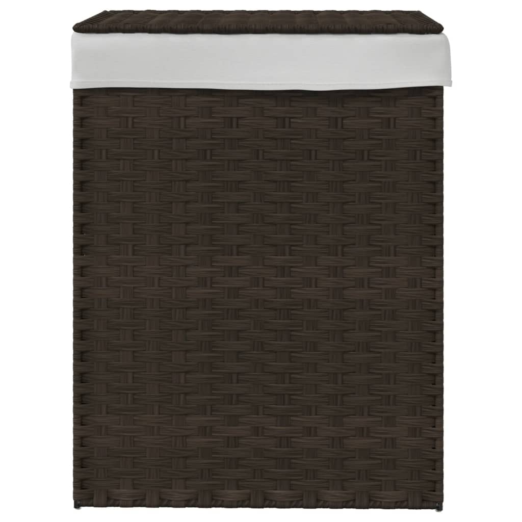 Wasmand met deksel 46x33x60 cm poly rattan