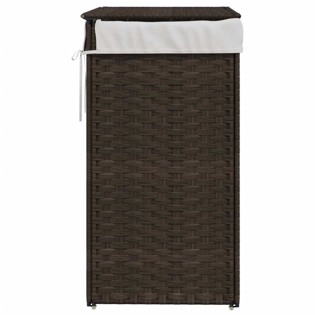 Wasmand met deksel 46x33x60 cm poly rattan