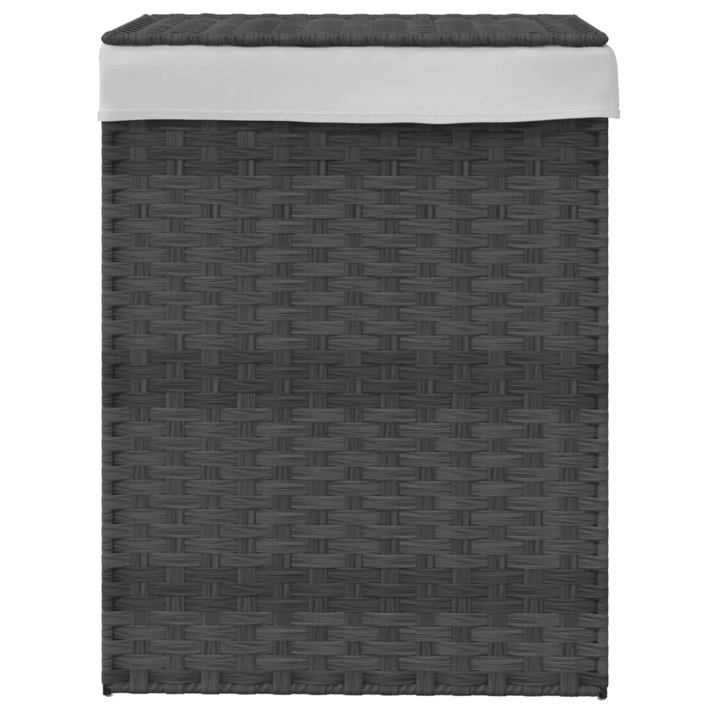 Wasmand met deksel 46x33x60 cm poly rattan