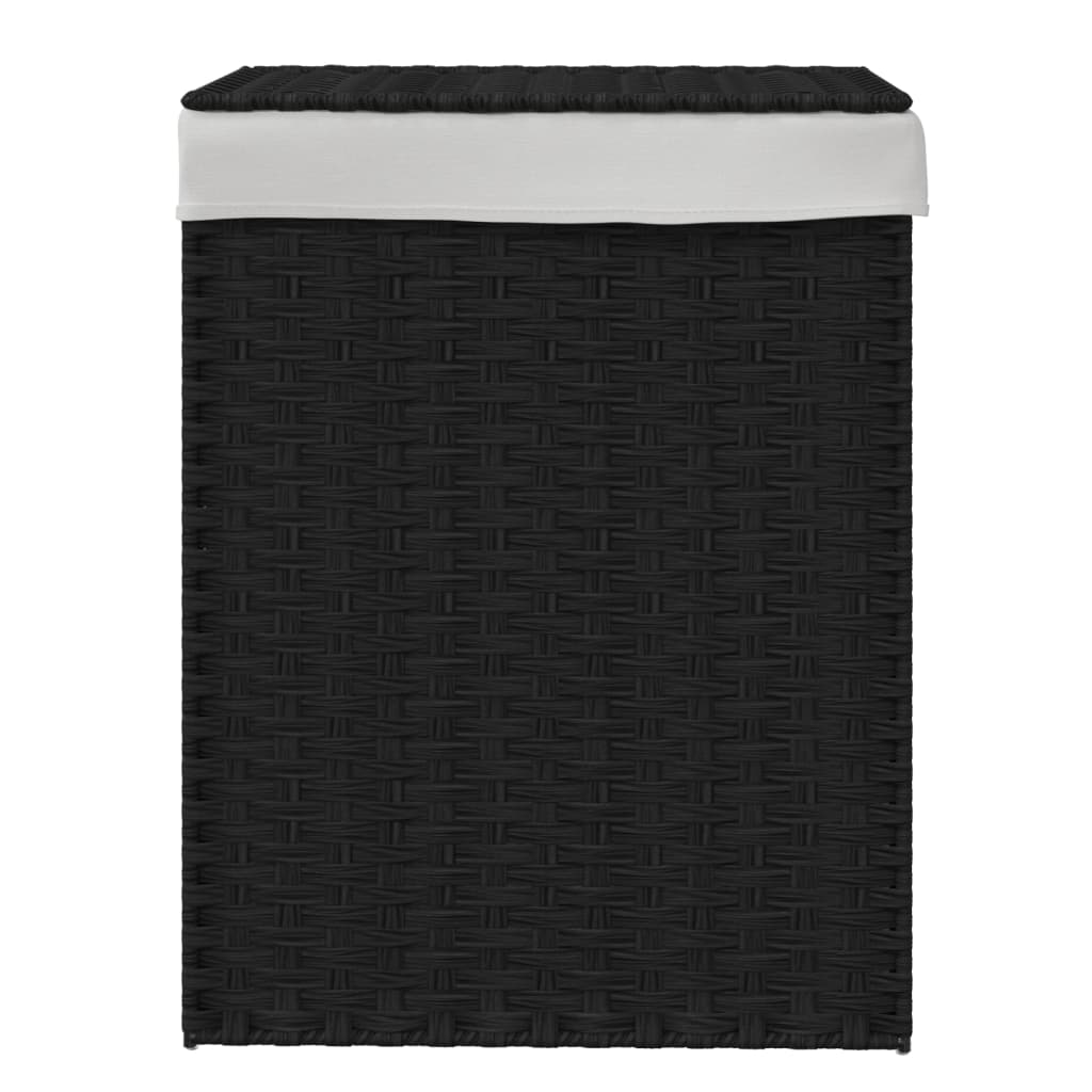 Wasmand met deksel 46x33x60 cm poly rattan