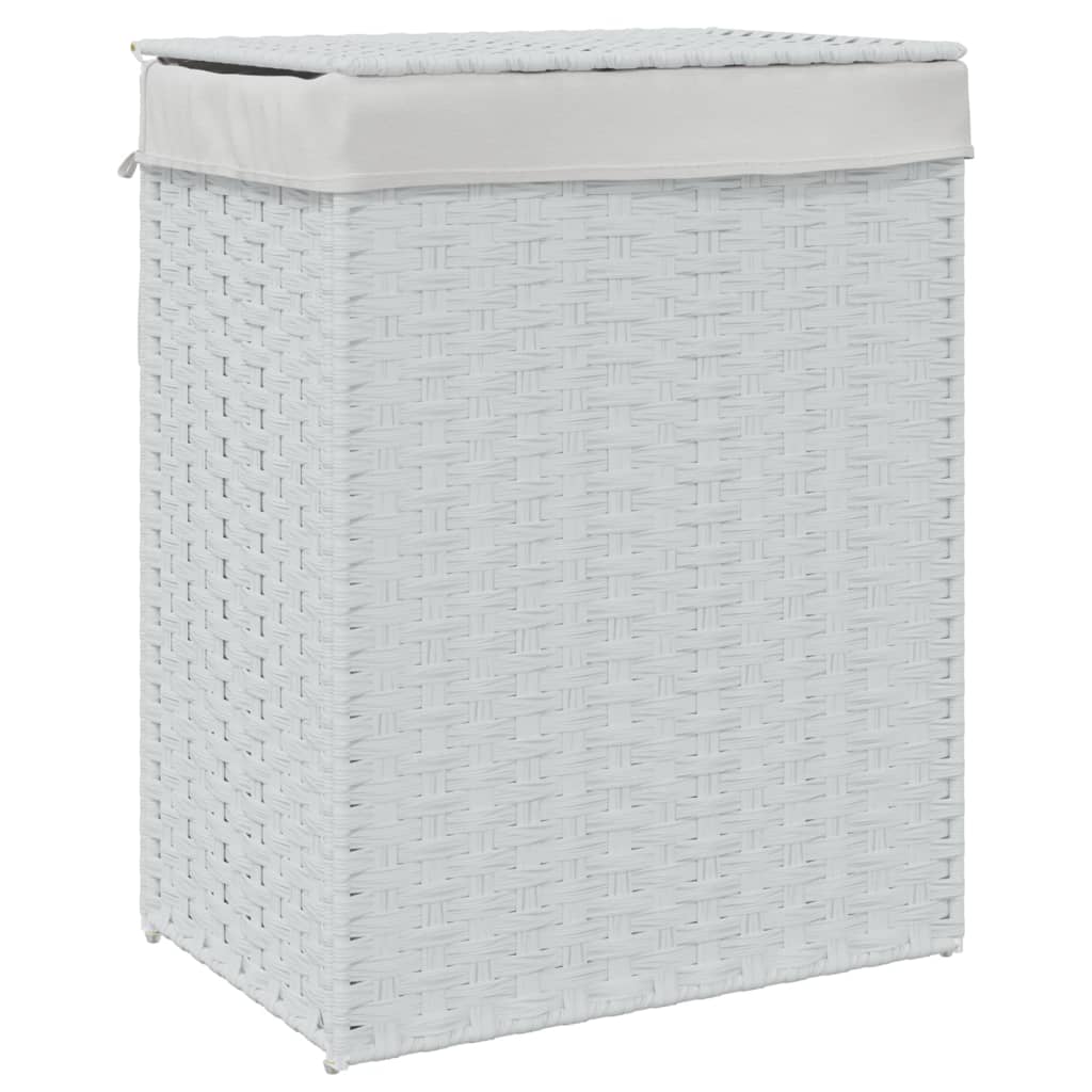 Wasmand met deksel 46x33x60 cm poly rattan