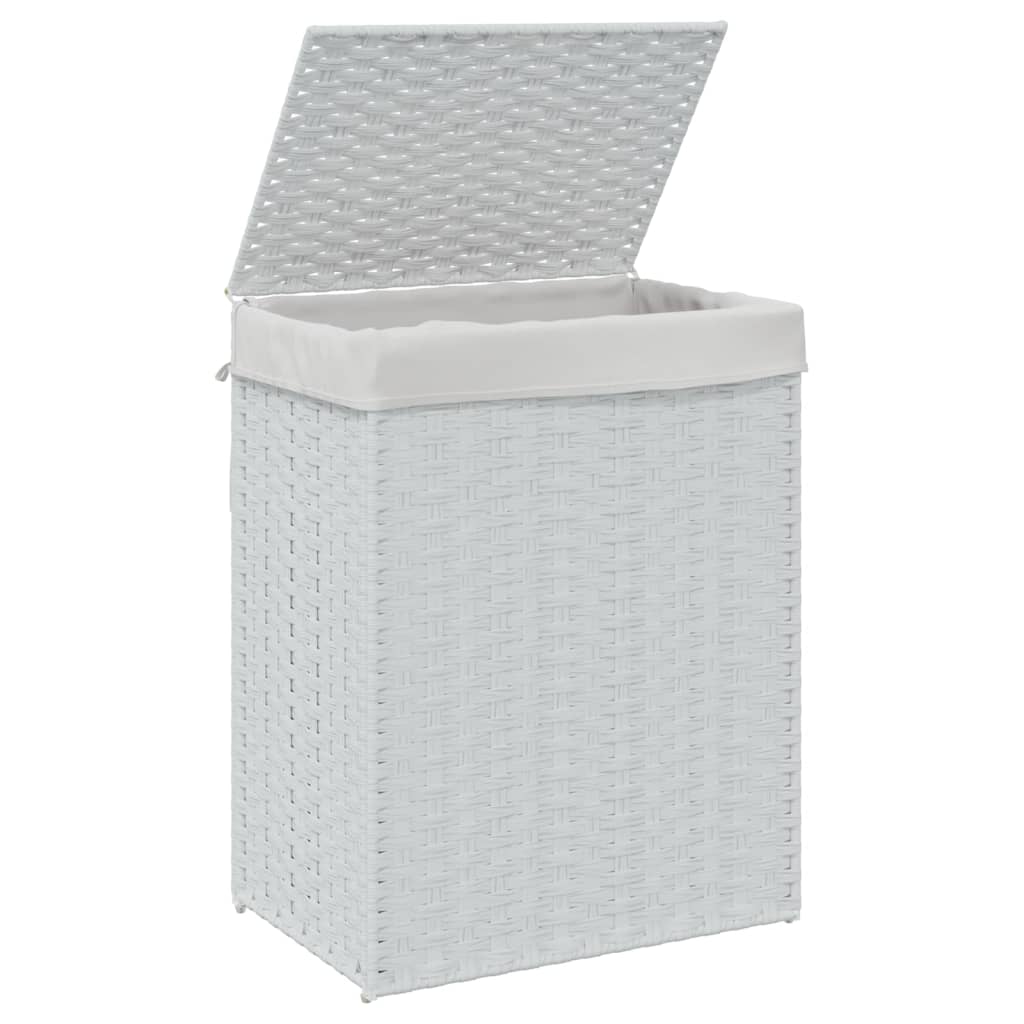 Wasmand met deksel 46x33x60 cm poly rattan