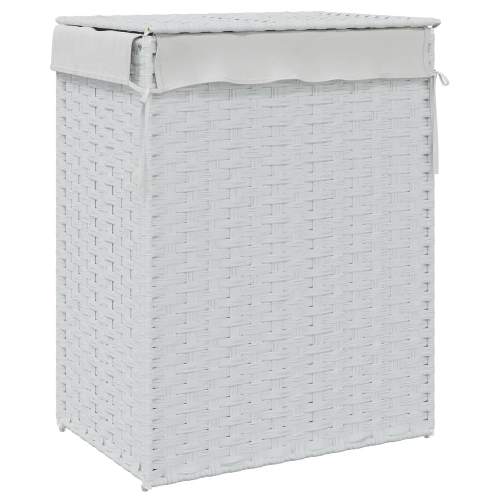 Wasmand met deksel 46x33x60 cm poly rattan