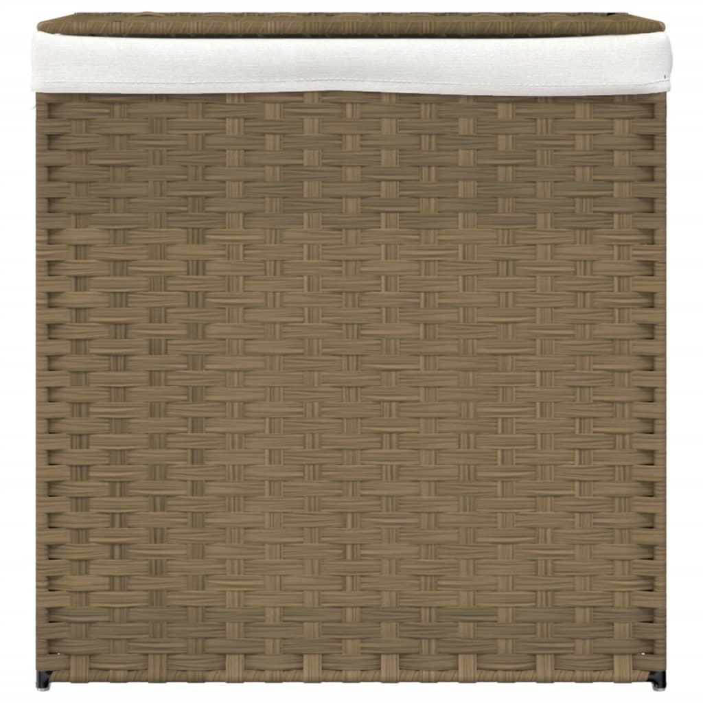 Wasmand met 2 vakken 53x35x57 cm poly rattan