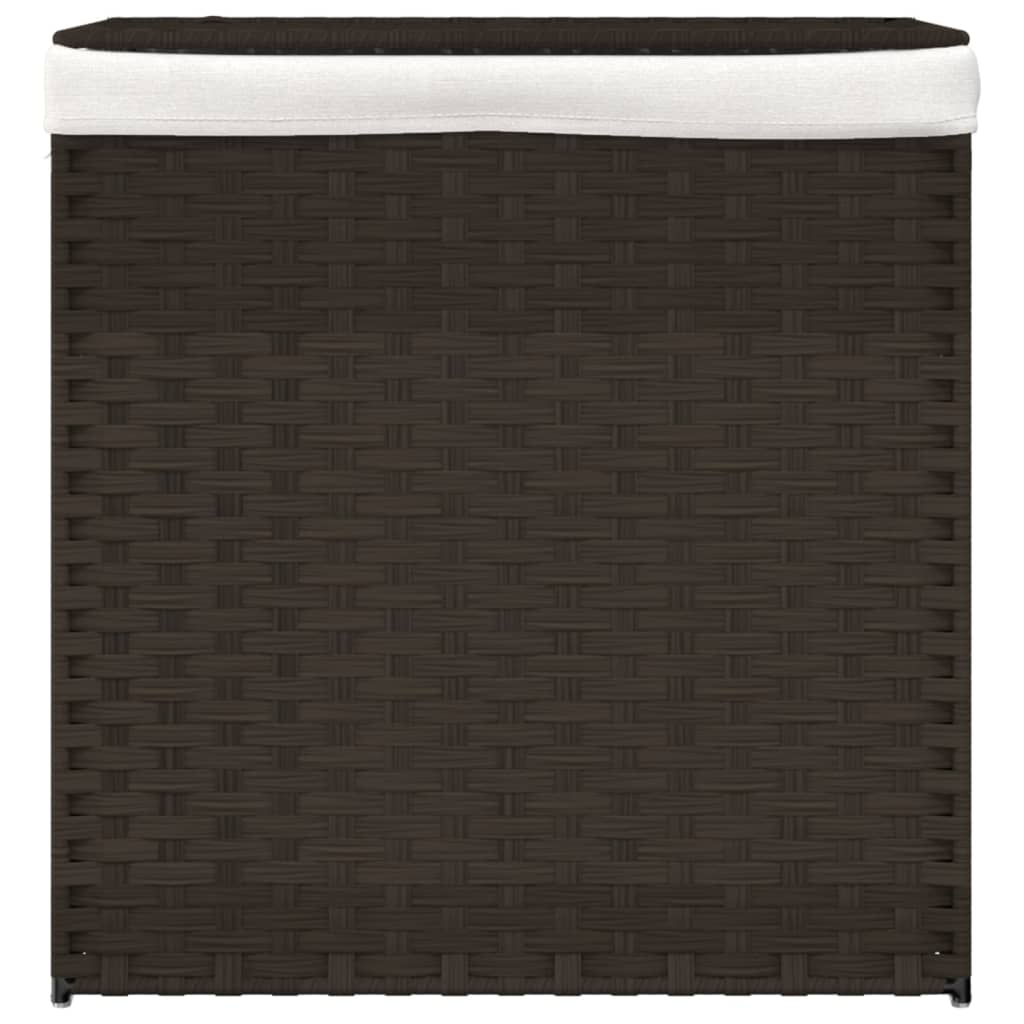 Wasmand met 2 vakken 53x35x57 cm poly rattan