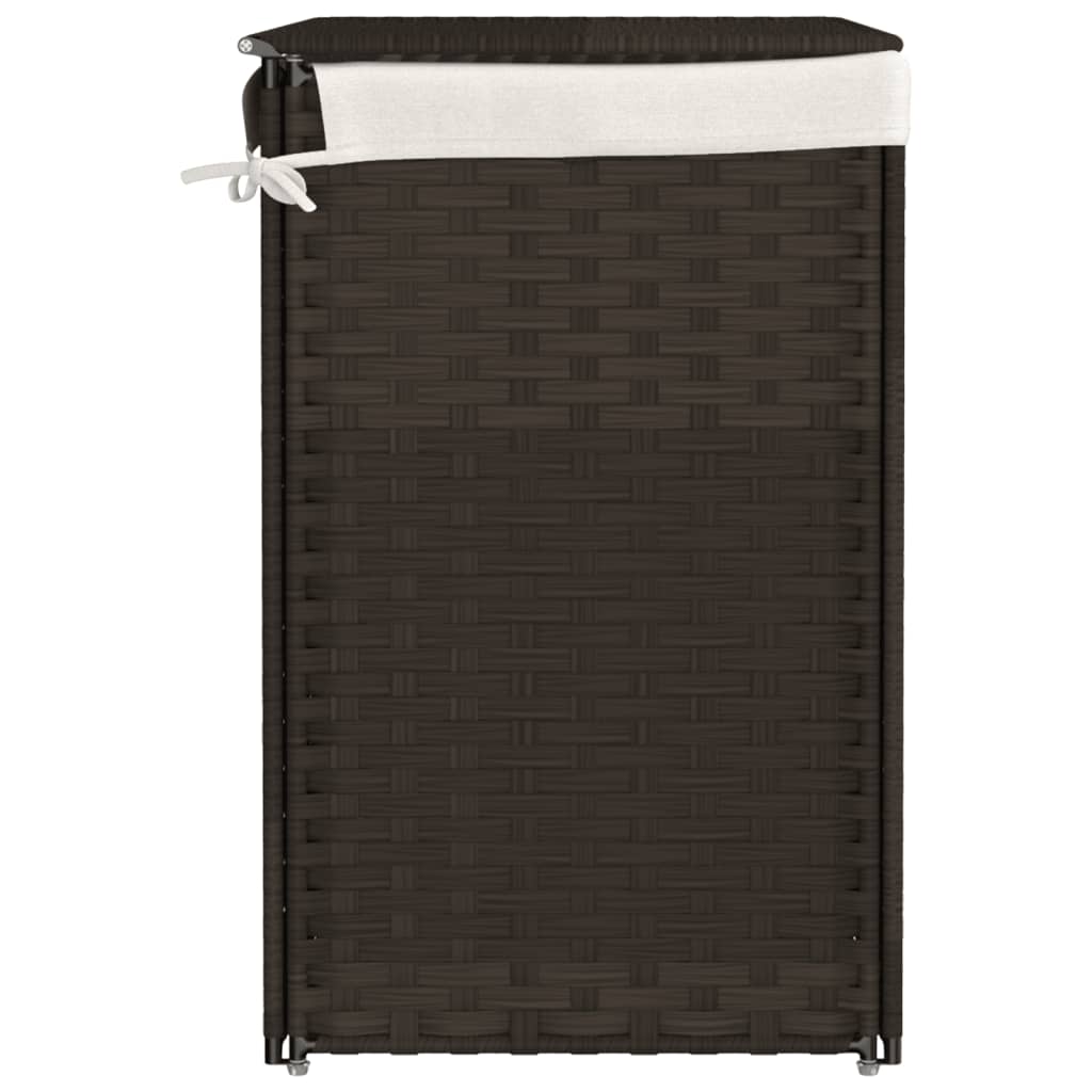 Wasmand met 2 vakken 53x35x57 cm poly rattan