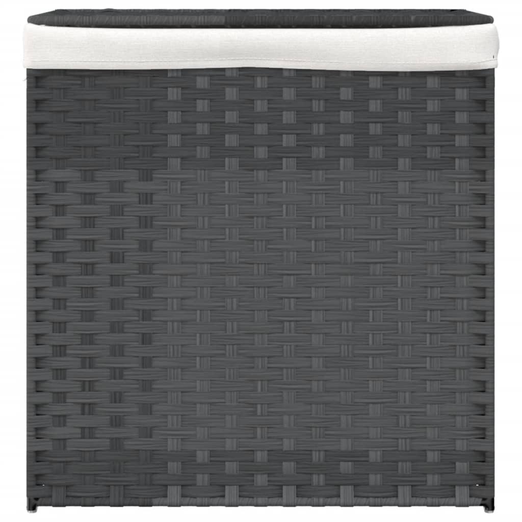 Wasmand met 2 vakken 53x35x57 cm poly rattan