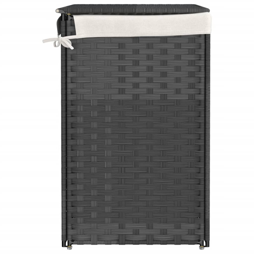 Wasmand met 2 vakken 53x35x57 cm poly rattan