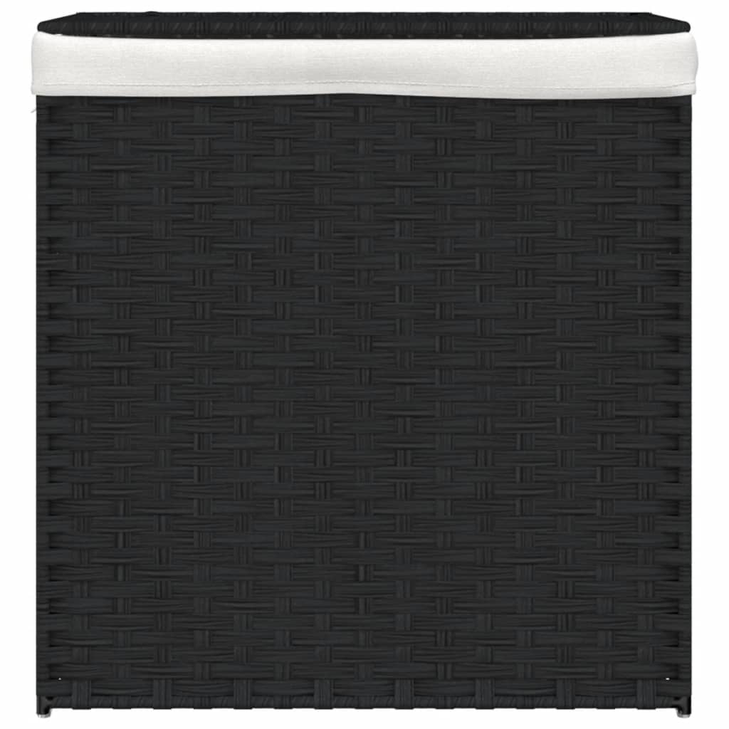 Wasmand met 2 vakken 53x35x57 cm poly rattan