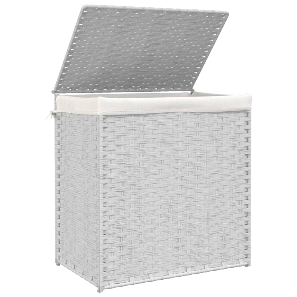 Wasmand met 2 vakken 53x35x57 cm poly rattan