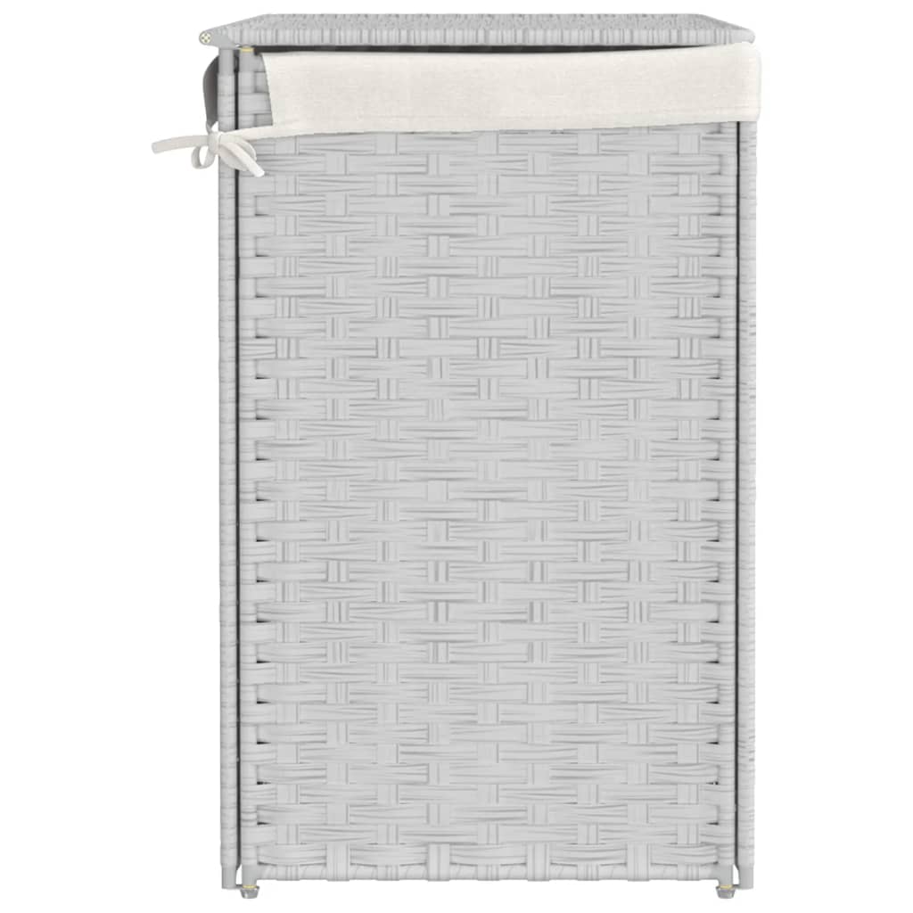 Wasmand met 2 vakken 53x35x57 cm poly rattan