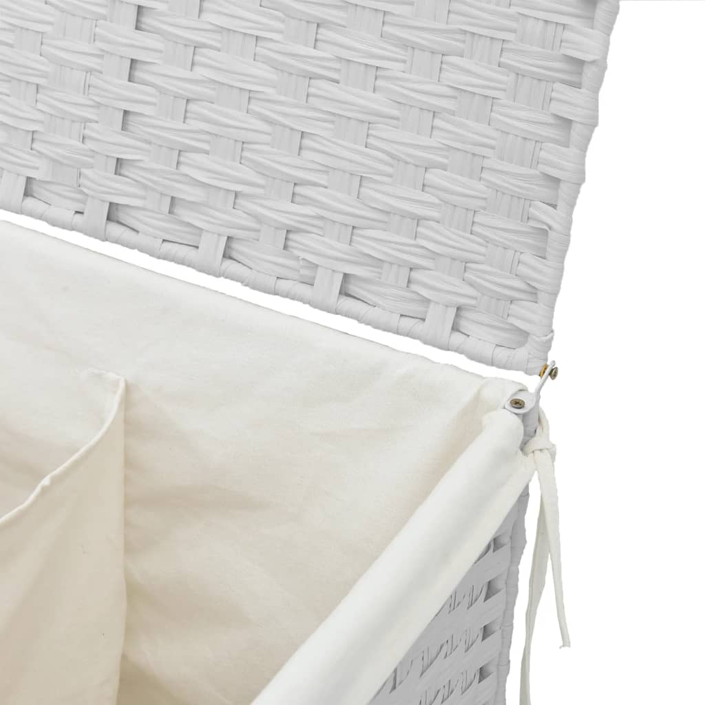 Wasmand met 2 vakken 53x35x57 cm poly rattan