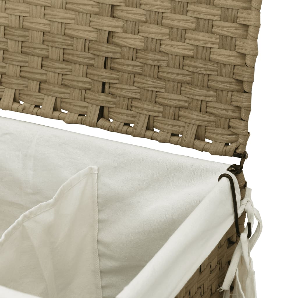 Wasmand op wielen 60x35x60,5 cm rattan grijs