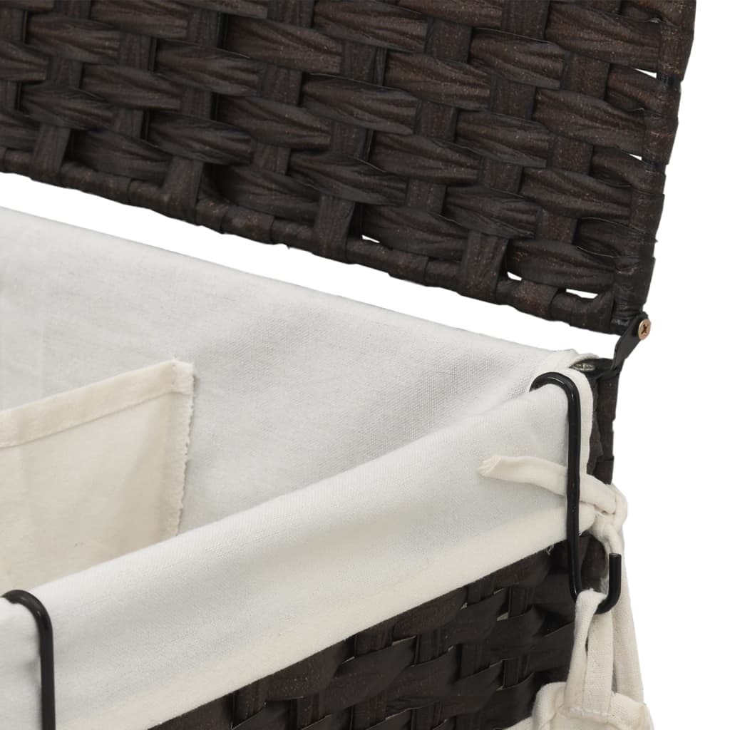 Wasmand op wielen 60x35x60,5 cm rattan grijs